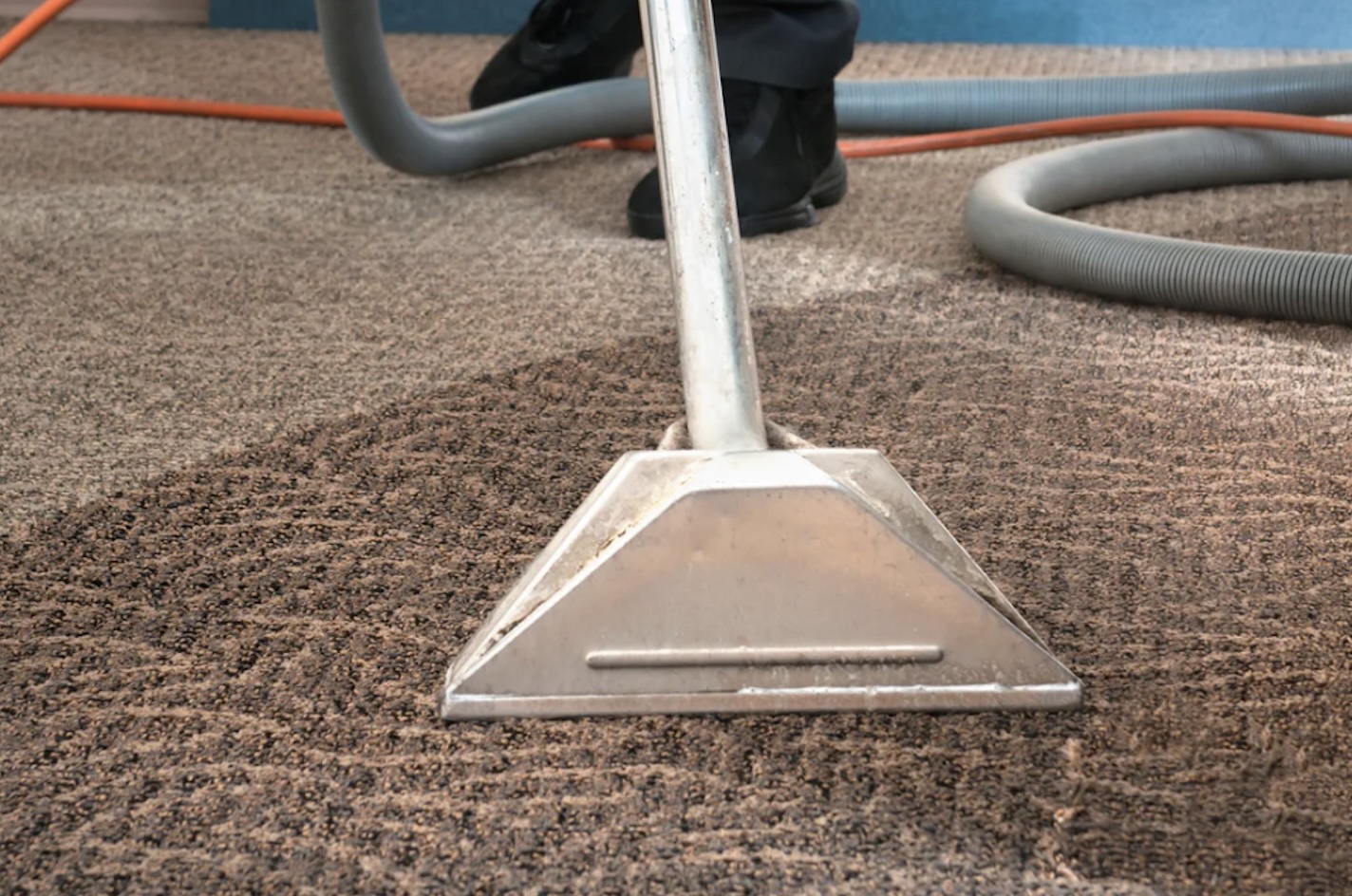 Carpet cleaning equipment in action